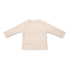 Beige t-shirt met blaadjes - T-shirt long sleeve green leaves